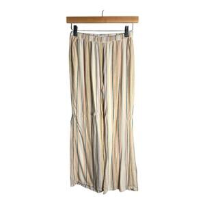 O’Neill Pink and Blue Striped Pull On Wide Leg Pants Size XS